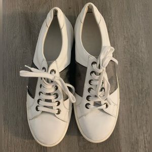 Madison Supply Men’s 11 Camouflage Web Leather White Sneakers